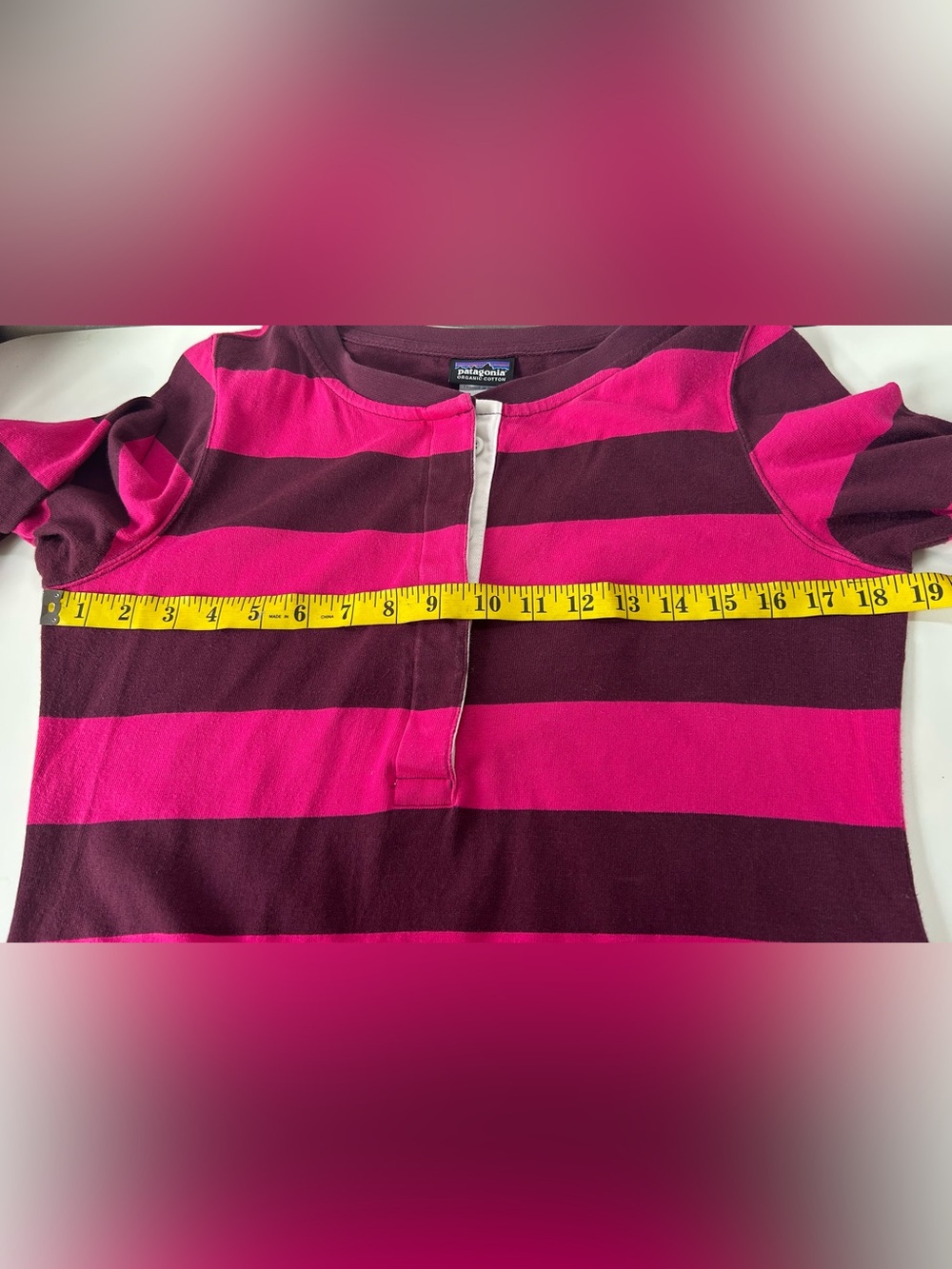 Patagonia 100% Organic Cotton Sender
Striped Rugby Dress Pink 3/4 Sleeve Sz. M - Picture 8 of 8